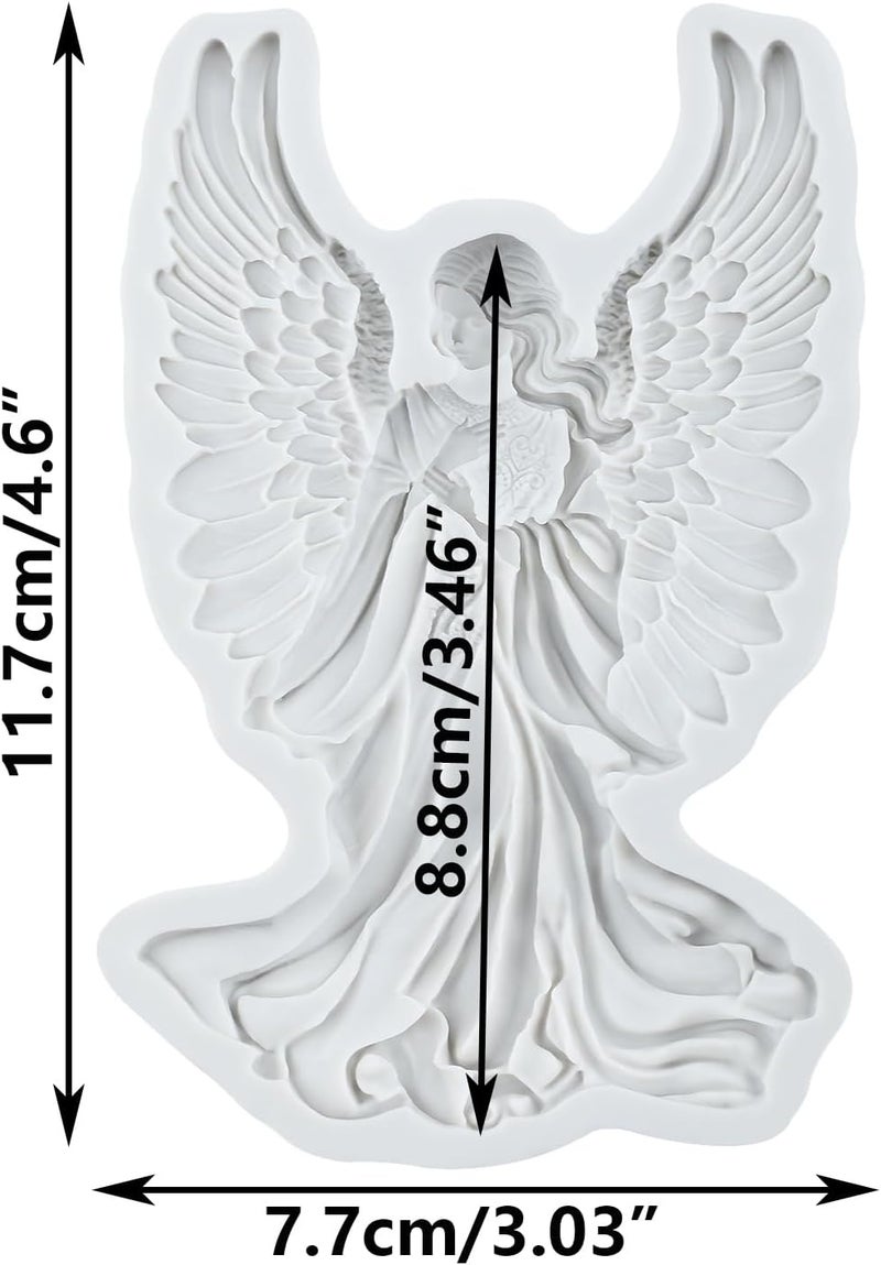 TAOXIBEI Angel Goddess Silicone Molds Angel Polymer Clay Mold for DIY Crafts Epoxy Resin Casting Air Dry Polymer Clay Plaster Jewelry Making - Image 2